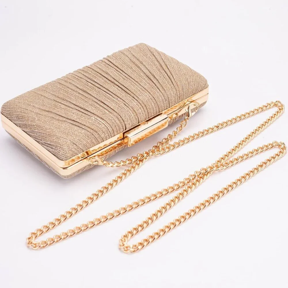 Evening Clutch Purse Vegan Leather Small Crossbody Bag for Weddings